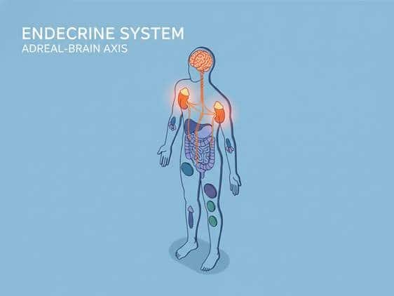  Diagram of the human stress response and cortisol release for cardiovascular health awareness.