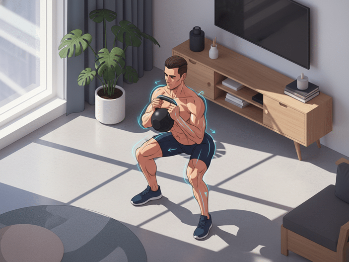 Isometric vector of a person performing resistance training for bone density and skeletal strength.