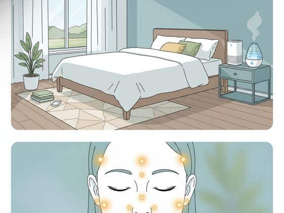 Bedroom air purification and facial acupressure points for sinus drainage.