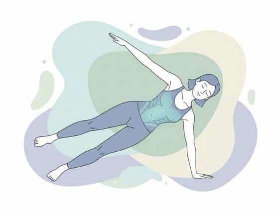 Vector illustration showing core strengthening exercises and mindfulness techniques for long-term spinal health.